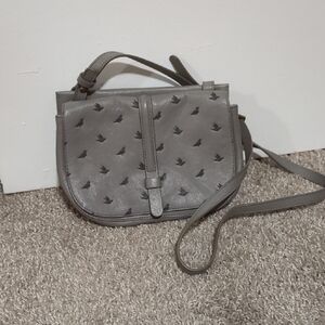 Fossil Grey Origami Bird Crossbody Bag